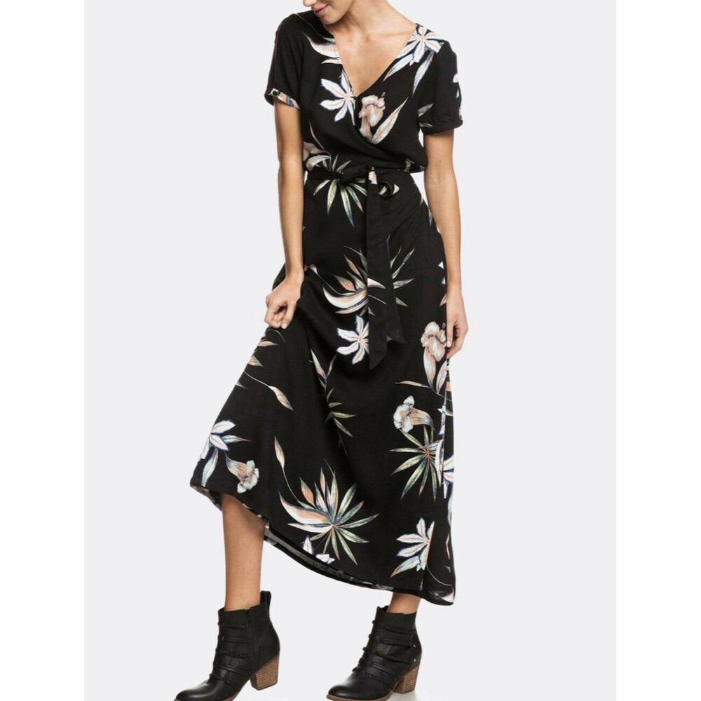 Roxy Lotus Heart Wrap Maxi Dress Size 8 / Small AO3996